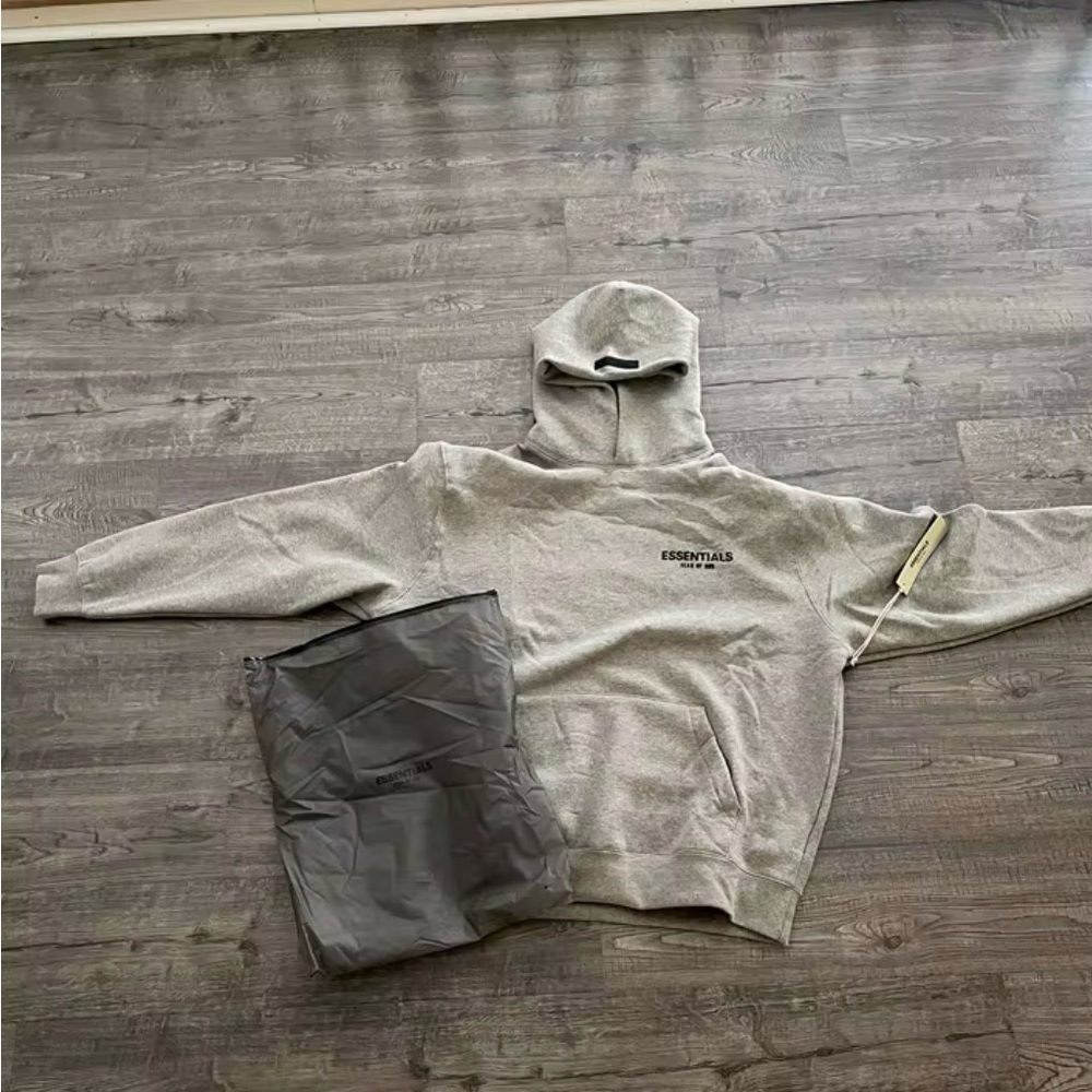 Essentials Light Gray Men's Hoodie Sweater